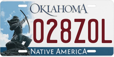 OK license plate 028ZOL