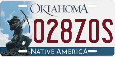 OK license plate 028ZOS