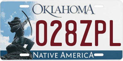 OK license plate 028ZPL