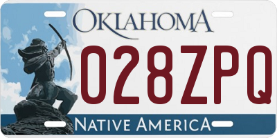 OK license plate 028ZPQ