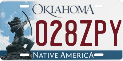 OK license plate 028ZPY
