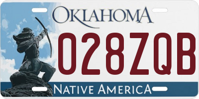OK license plate 028ZQB