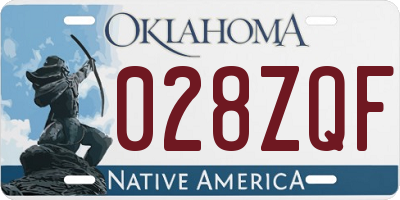 OK license plate 028ZQF
