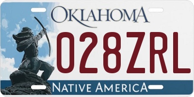 OK license plate 028ZRL