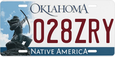 OK license plate 028ZRY