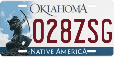 OK license plate 028ZSG