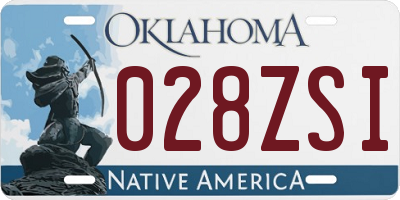 OK license plate 028ZSI