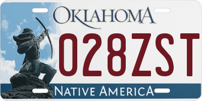 OK license plate 028ZST