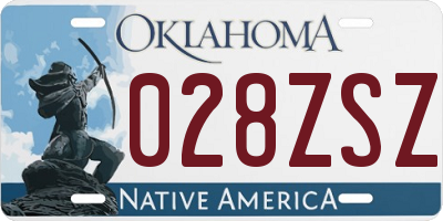 OK license plate 028ZSZ