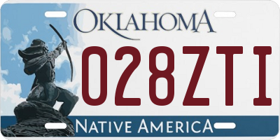 OK license plate 028ZTI