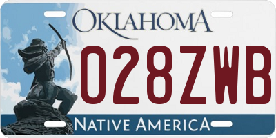 OK license plate 028ZWB
