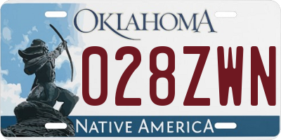 OK license plate 028ZWN