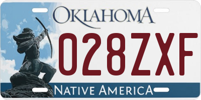 OK license plate 028ZXF