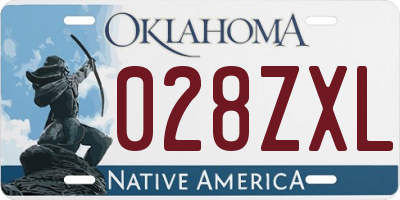 OK license plate 028ZXL