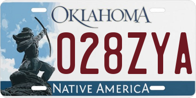 OK license plate 028ZYA