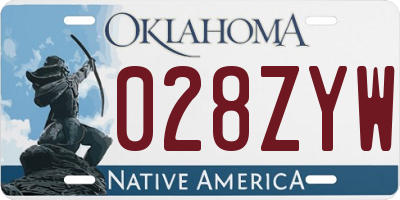 OK license plate 028ZYW