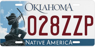 OK license plate 028ZZP