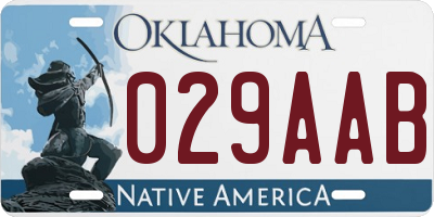 OK license plate 029AAB