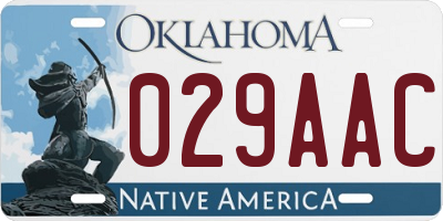 OK license plate 029AAC