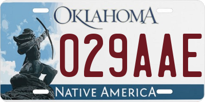 OK license plate 029AAE