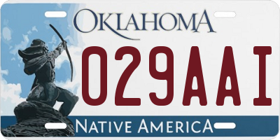 OK license plate 029AAI