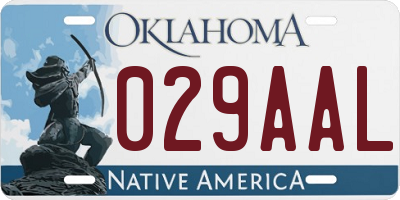 OK license plate 029AAL