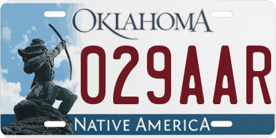 OK license plate 029AAR