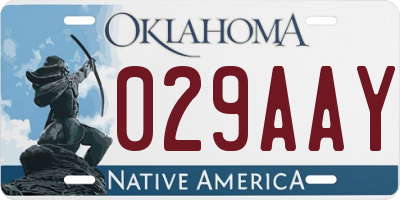 OK license plate 029AAY