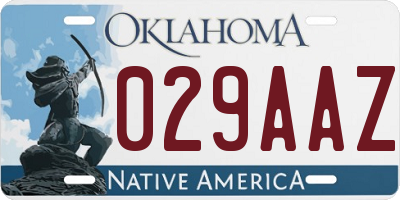 OK license plate 029AAZ