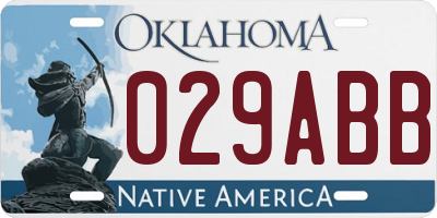 OK license plate 029ABB