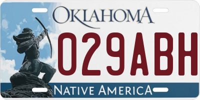 OK license plate 029ABH