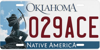 OK license plate 029ACE