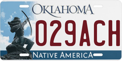 OK license plate 029ACH