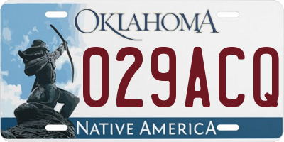OK license plate 029ACQ