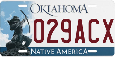 OK license plate 029ACX