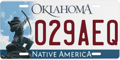 OK license plate 029AEQ