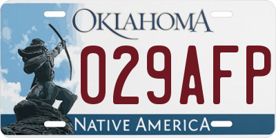 OK license plate 029AFP