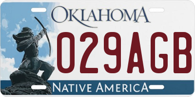 OK license plate 029AGB