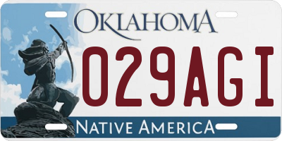 OK license plate 029AGI
