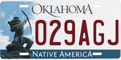 OK license plate 029AGJ