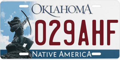 OK license plate 029AHF