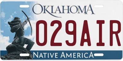 OK license plate 029AIR