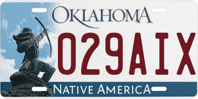 OK license plate 029AIX