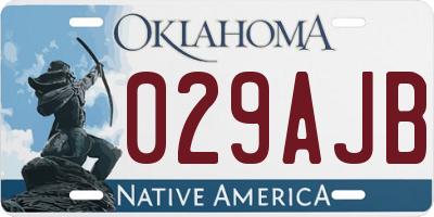 OK license plate 029AJB