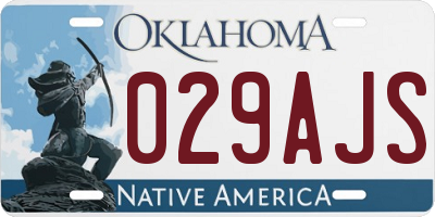 OK license plate 029AJS