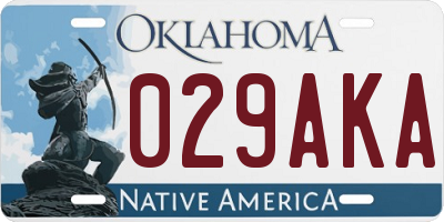 OK license plate 029AKA