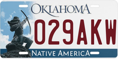 OK license plate 029AKW