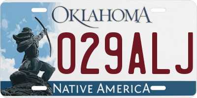 OK license plate 029ALJ