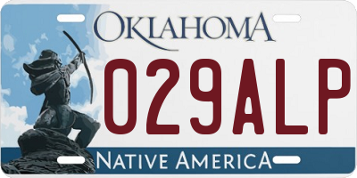 OK license plate 029ALP