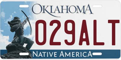 OK license plate 029ALT